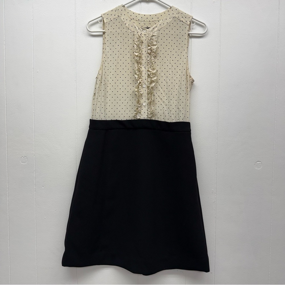 J.Crew Silk Polka Dot Colorblock Dress